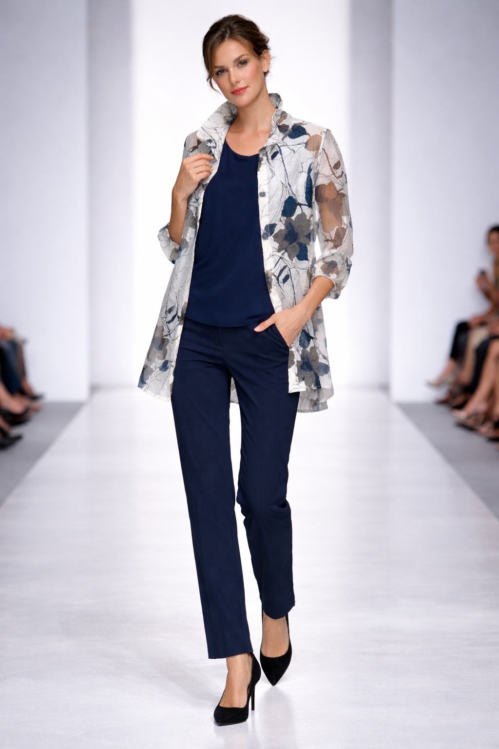 IC Collection Sheer Floral Jacket-IC-2277J