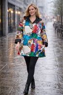Oopera Reversible "Cubism Art"Raincoat-J5241RW-1