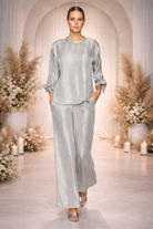 IC Collection Shimmer Tie-Sleeve Boxy Top | Unique Apparel USA