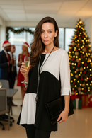 IC Collection Black & White Color Block Tunic- IC-9138T