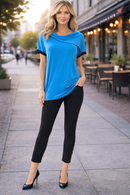 By JJ Contrast Trim Cowl Neck Tunic Top-IT-145