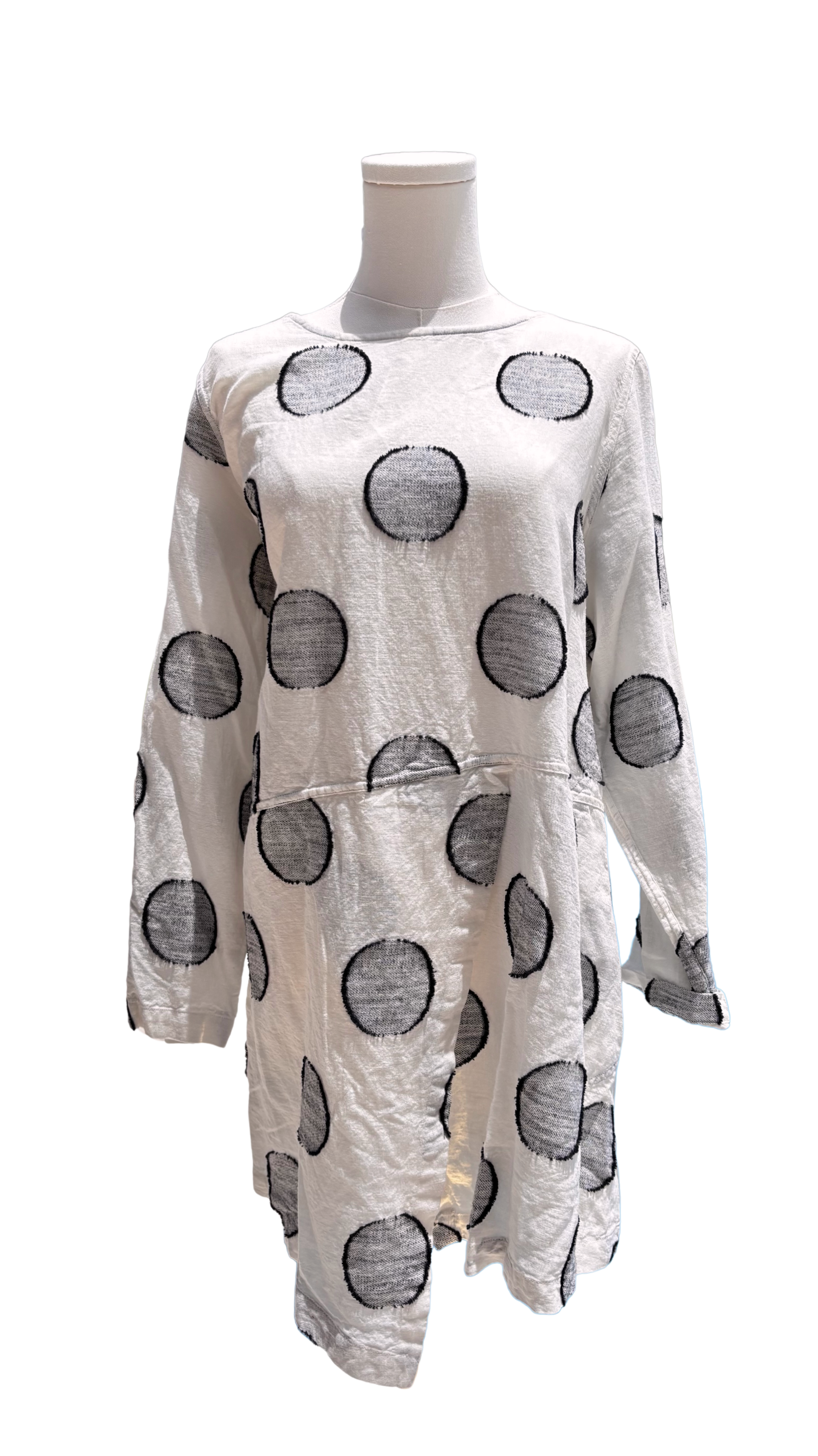 Cheyenne Linen Polka Dot Top-0892