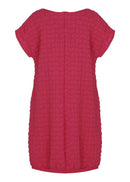 Kozan Simona Textured Shift Dress-Flamingo| Designer Dress