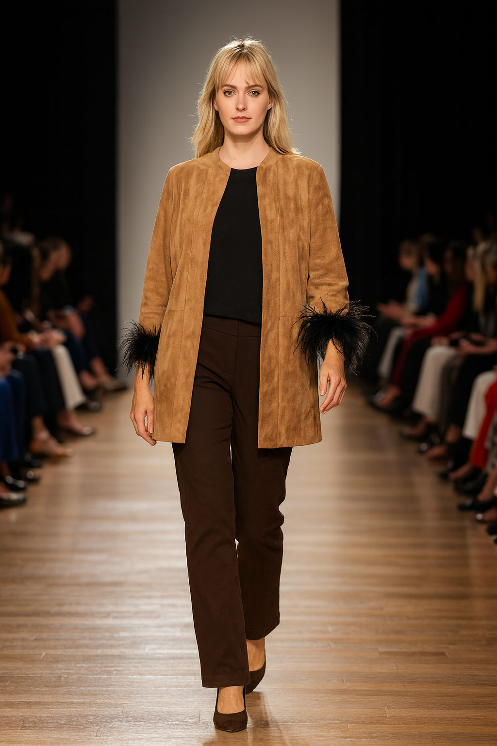 IC Collection Faux Suede Jacket-IC-5546J