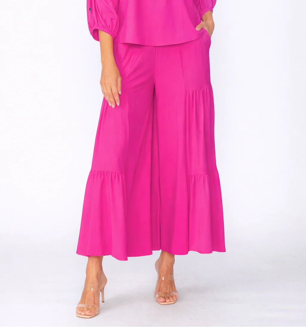 IC Collection Shirring Layered Wide-Leg Pants-7632P