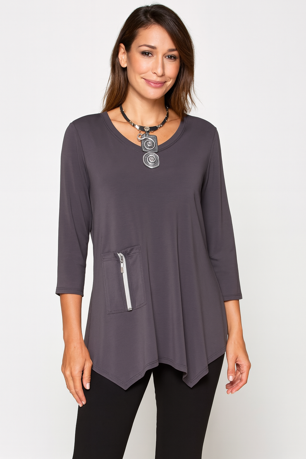 By JJ Zipper Pocket Tunic-IT-102