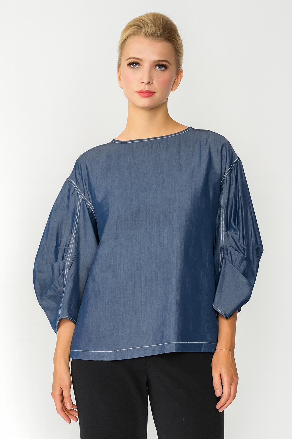 IC Collection Funky Denim Top-IC-6034T