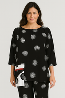 IC Collection Scratched Polka Dot Boxy Top-IC-4833T