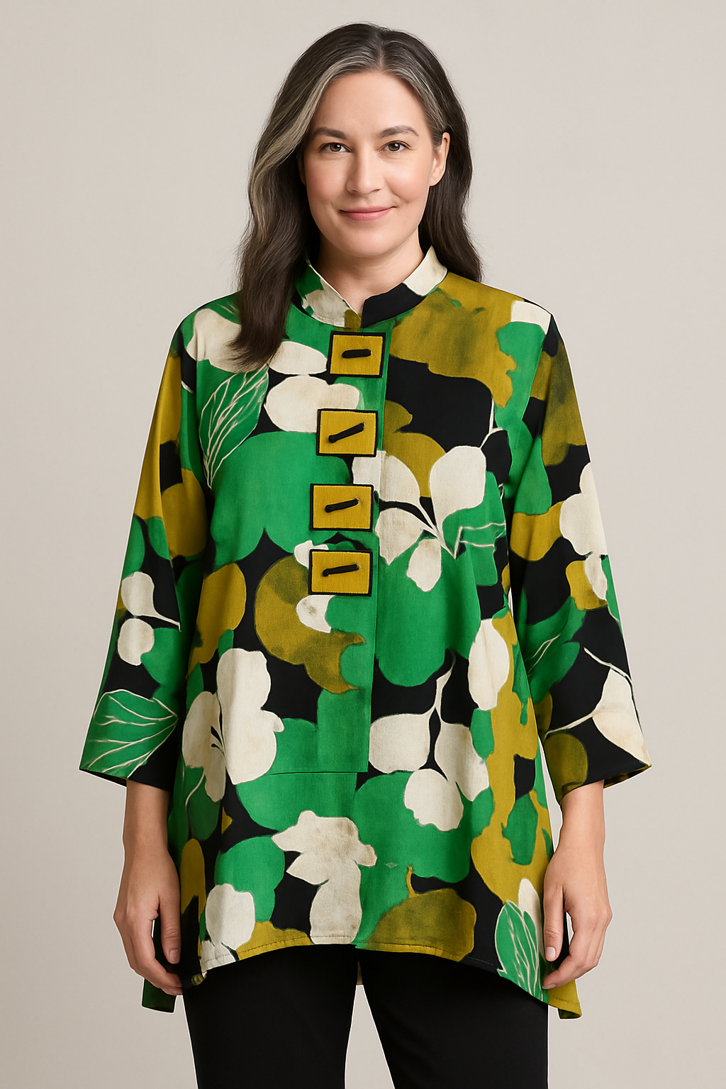 IC Collection Floral High Low Jacket-IC-6124T