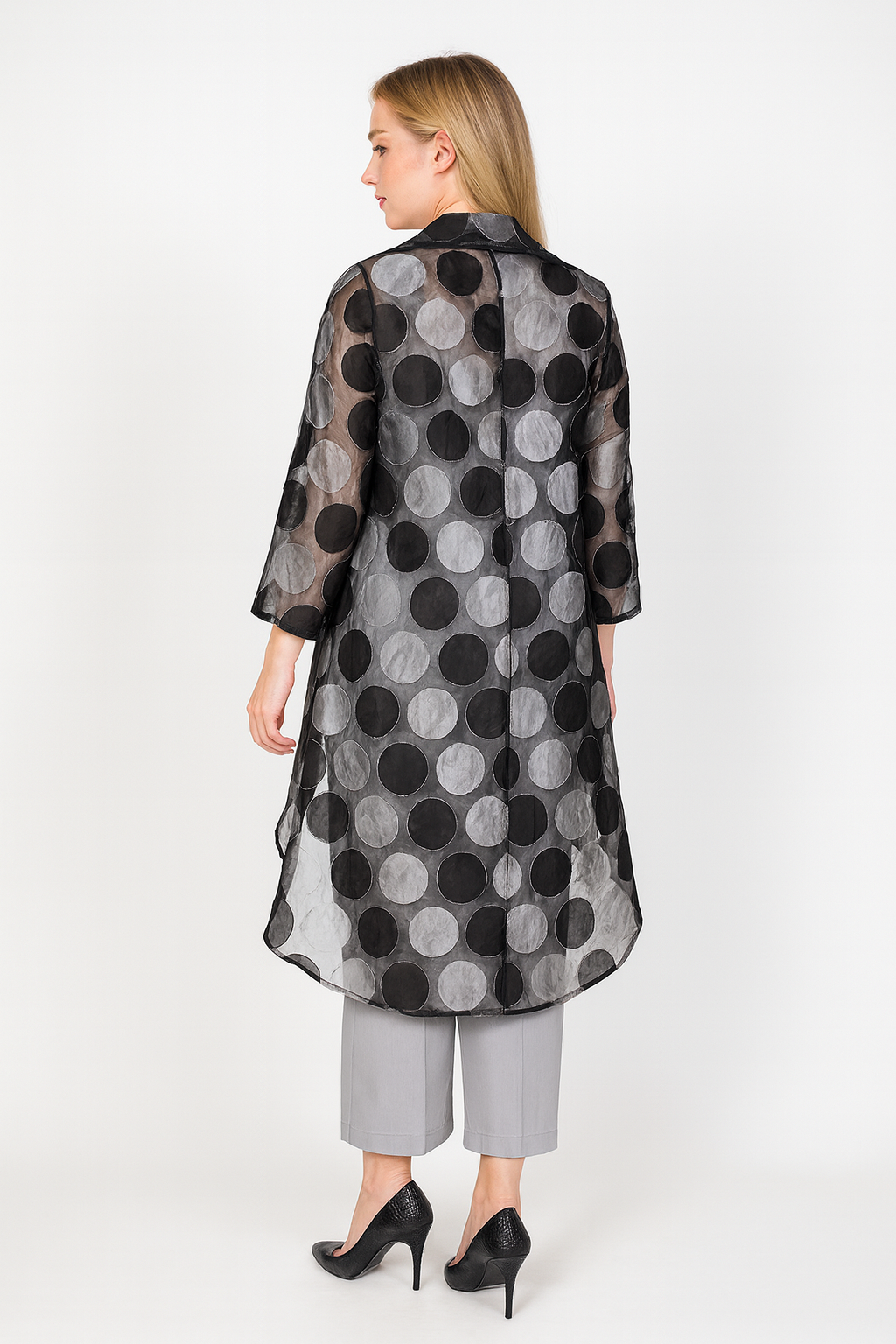 IC COLLECTION Sheer Polka Dot Jacket-4950J