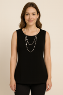 By JJ Side Slit Fitted Tank Top-PT-112