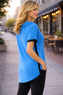 By JJ Contrast Trim Cowl Neck Tunic Top-IT-145