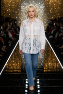 Joseph Ribkoff Cotton Lace Boxy Blouse With Embroidery-262952