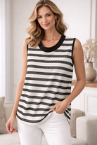 IC Collection Modern Stripe Sleeveless Knit Top | Unique Apparel USA