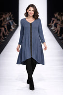 By JJ Zip-Front Swing Dress-IT-197