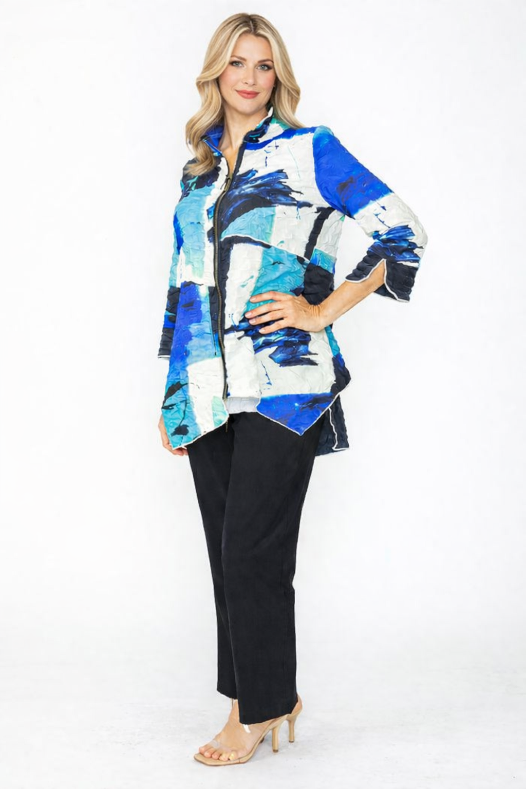 IC Collection Front Zipper Blouse-7851T-B