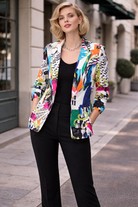 Joseph Ribkoff Abstract Print Silky Knit Blazer | Unique Apparel USA