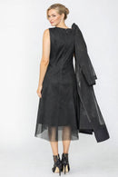 IC Collection Asymmetrical Cut Line Sleeveless Dress-7656D