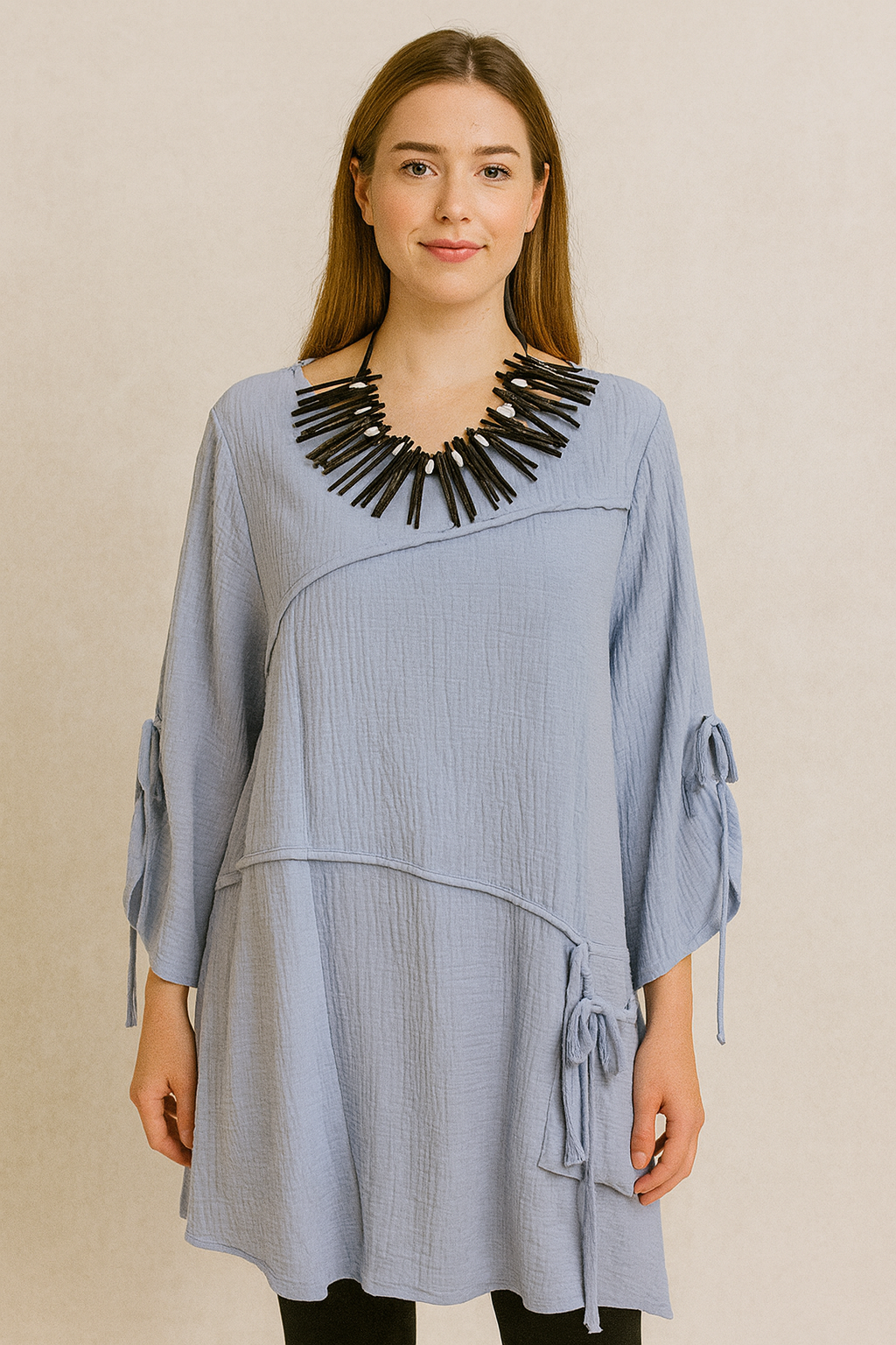IC COLLECTION GAUZE TUNIC-IC-3068T