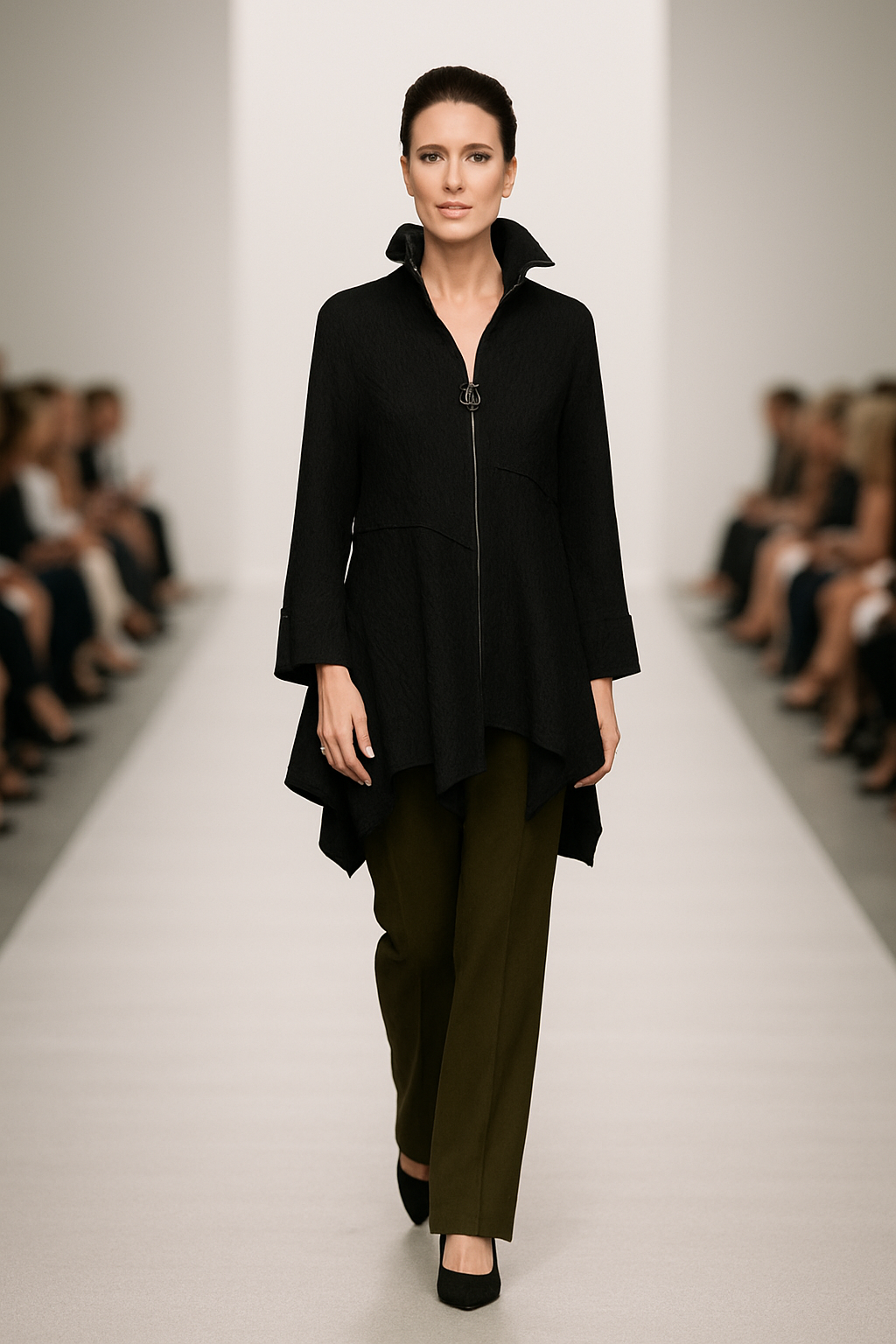 IC Collection Wire Collar Front-Zip Top-7359T