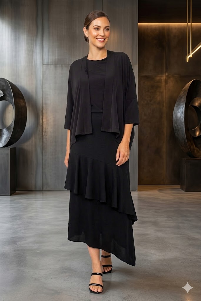 IC Collection Asymmetrical Ruffled Skirt-C1016S