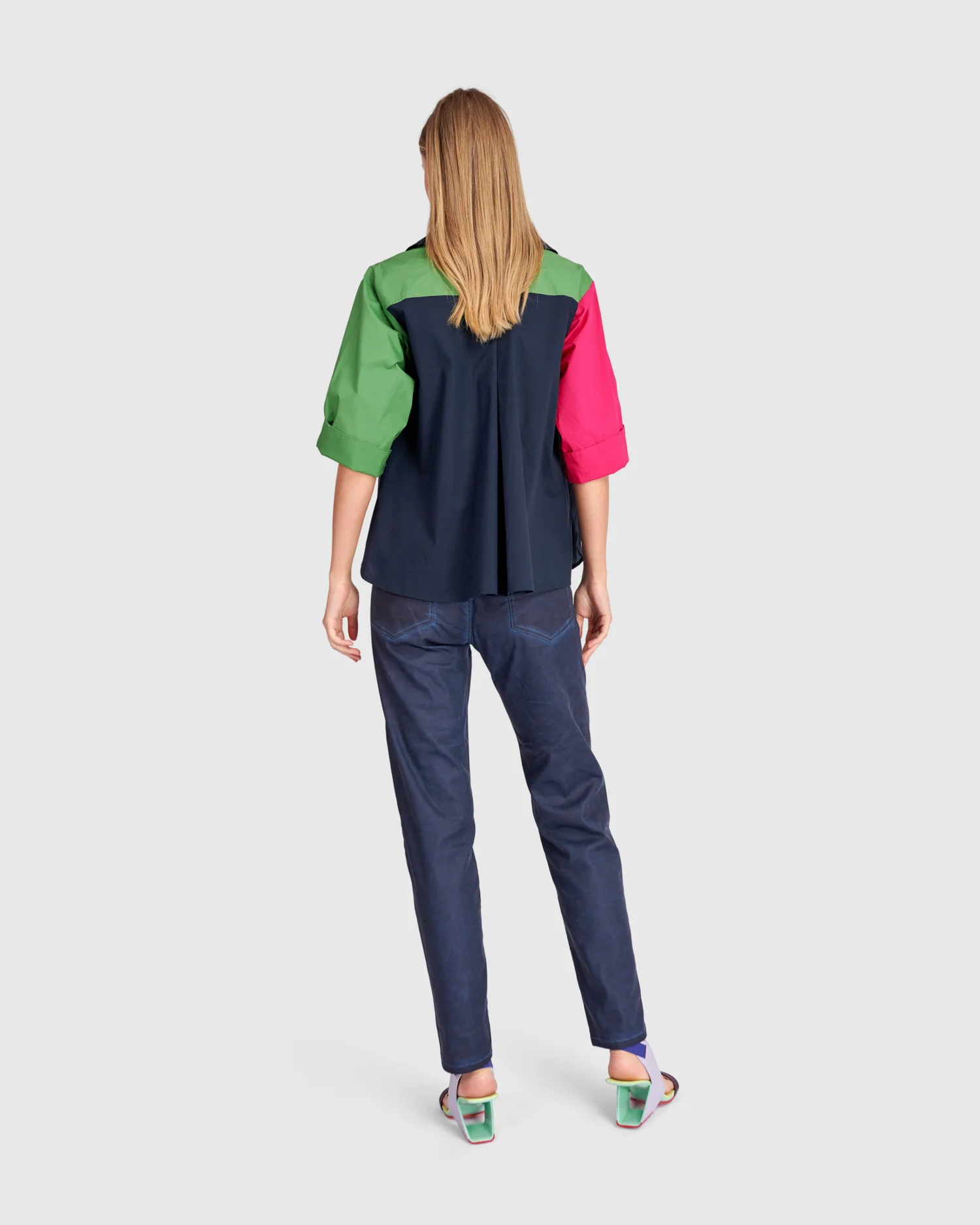 Alembika Poolside Popover Top, Navy Multi-ST825M