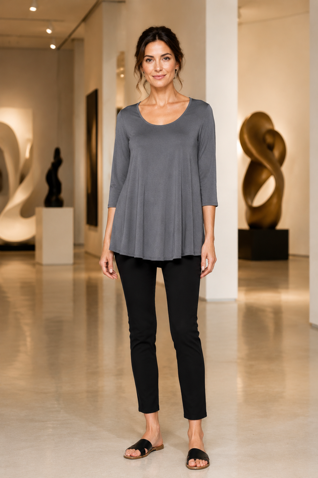 By JJ Two Tone Comfort Tunic-MD-105T, view 4