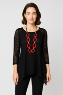 IC Collection Sheer Asymmetrical Tunic-IC-5483T