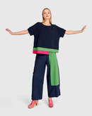 Alembika Cabana Wide Leg Pants, Navy Multi-SP710M