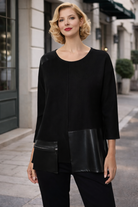 Joseph Ripkoff Faux Leather Patch Top | Unique Apparel USA