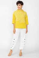 IC Collection Dot Print 3/4 Sleeve Top-C1105T
