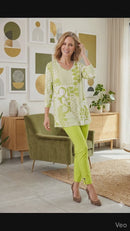 By JJ Modern Lime Abstract Pattern Tunic-SF-240P