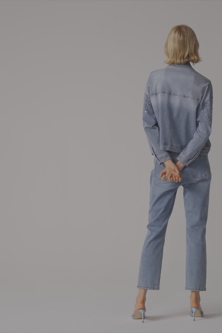 Joseph Ribkoff Slim Leg Jeans With Pearls and Studs-261947