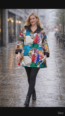 Oopera Reversible "Cubism Art"Raincoat-J5241RW-1
