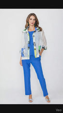 IC Collection Artful Mesh Statement Jacket with Button Front-7897J