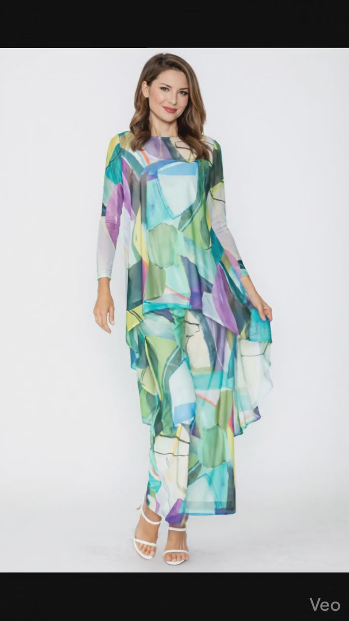 IC Collection Boat-Neck With Tie High And Low Top-7667T