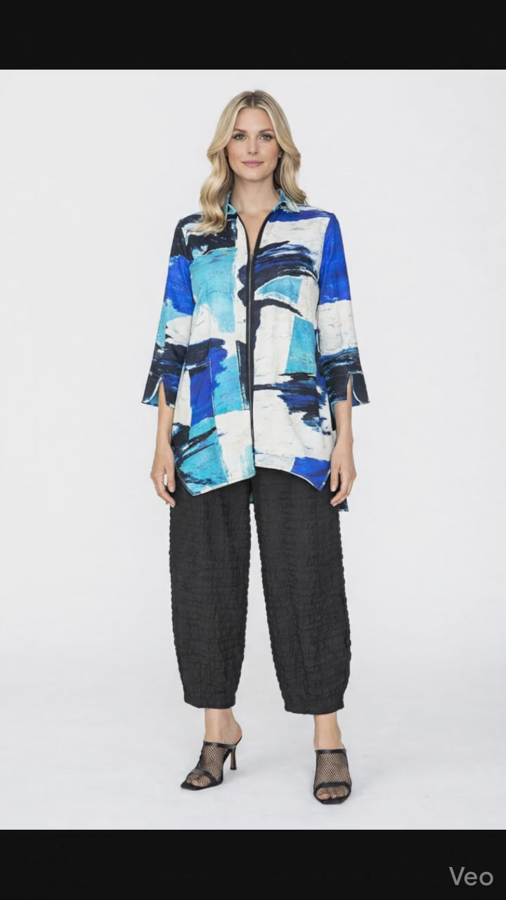 IC Collection Front Zipper Blouse-7851T-B