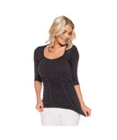 Last Tango Ruched 3/4 Sleeve Top-1196