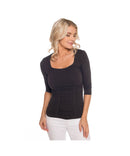 Last Tango Ruched 3/4 Sleeve Top-1196