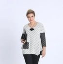 IC Collection Dotted Long Sleeve Tunic-IC-3495T