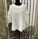 IC Collection Linen Ruffled Sleeve Top-IC-1467T