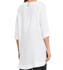 IC Collection Linen Key Hole Bow Tie Tunic-IC-3228T