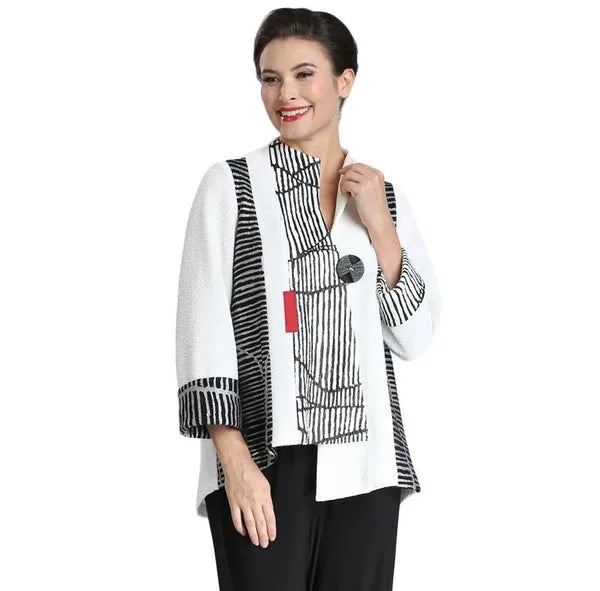IC Collection Asymmetric One Button Jacket | Unique Apparel USA
