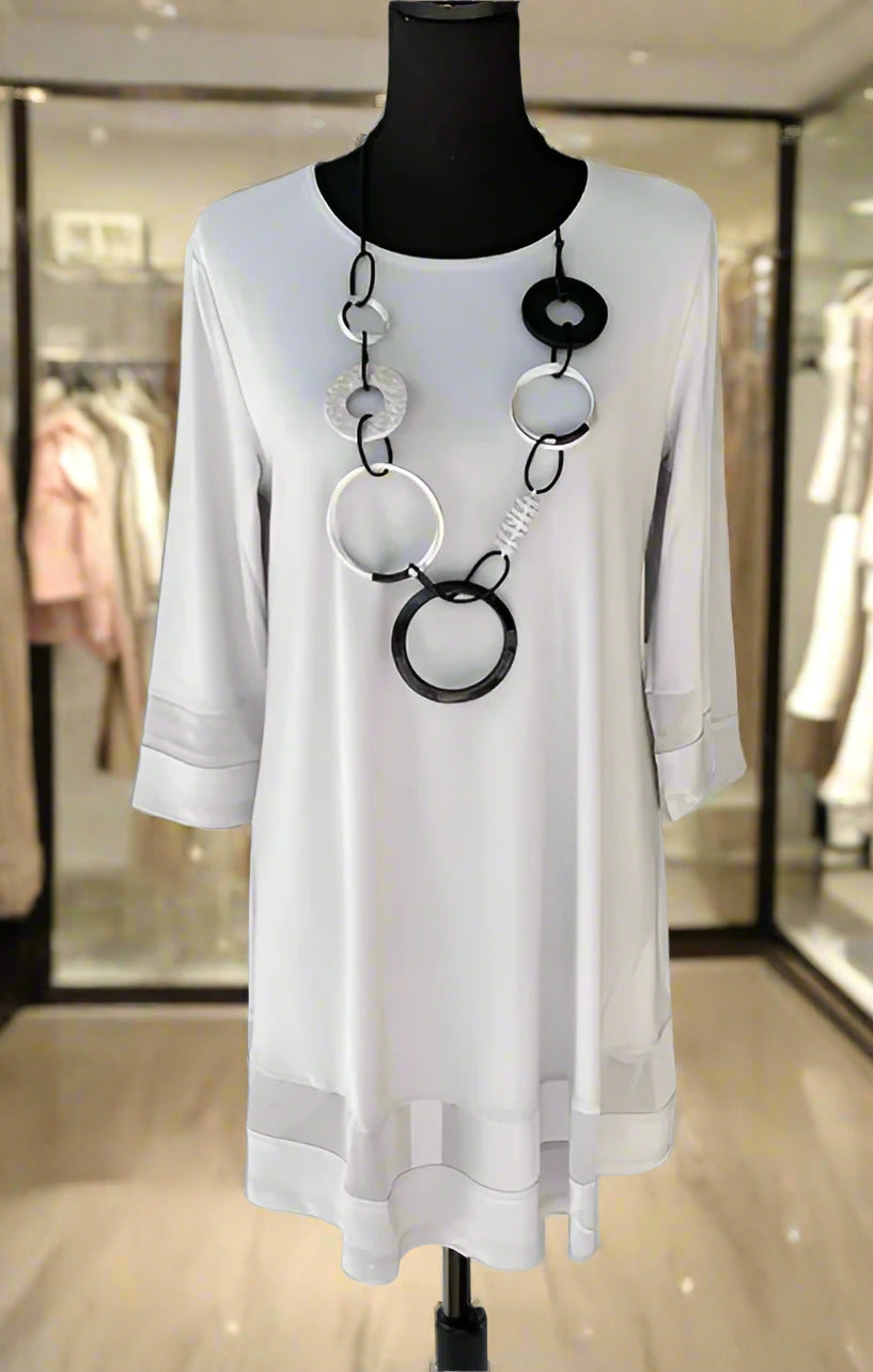 By JJ with Sheer Border Tunic/ Dress-IT-266