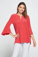 By JJ 3/4 Sleeve Flare Tunic-IT-103