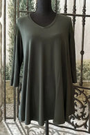 By JJ V-Neck Mesh Cutout Shoulder Top-IT-106