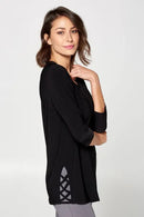 By JJ V-Neck 3/4 Sleeve Top-IT-146