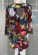 By JJ 3/4 Sleeve Floral Print Top-IT-286P