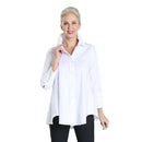 IC Collection White Button Down Blouse-IC-3758B-DUP