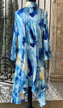 Lindi Watercolor Asymmetric Long Jacket/Dress-J4222-5